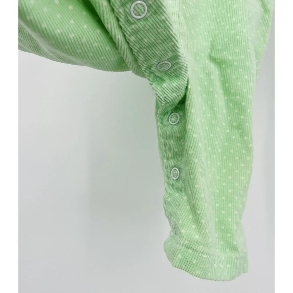Vintage Healthtex Polka Dot Corduroy Overalls Size 3 Months Ruffles